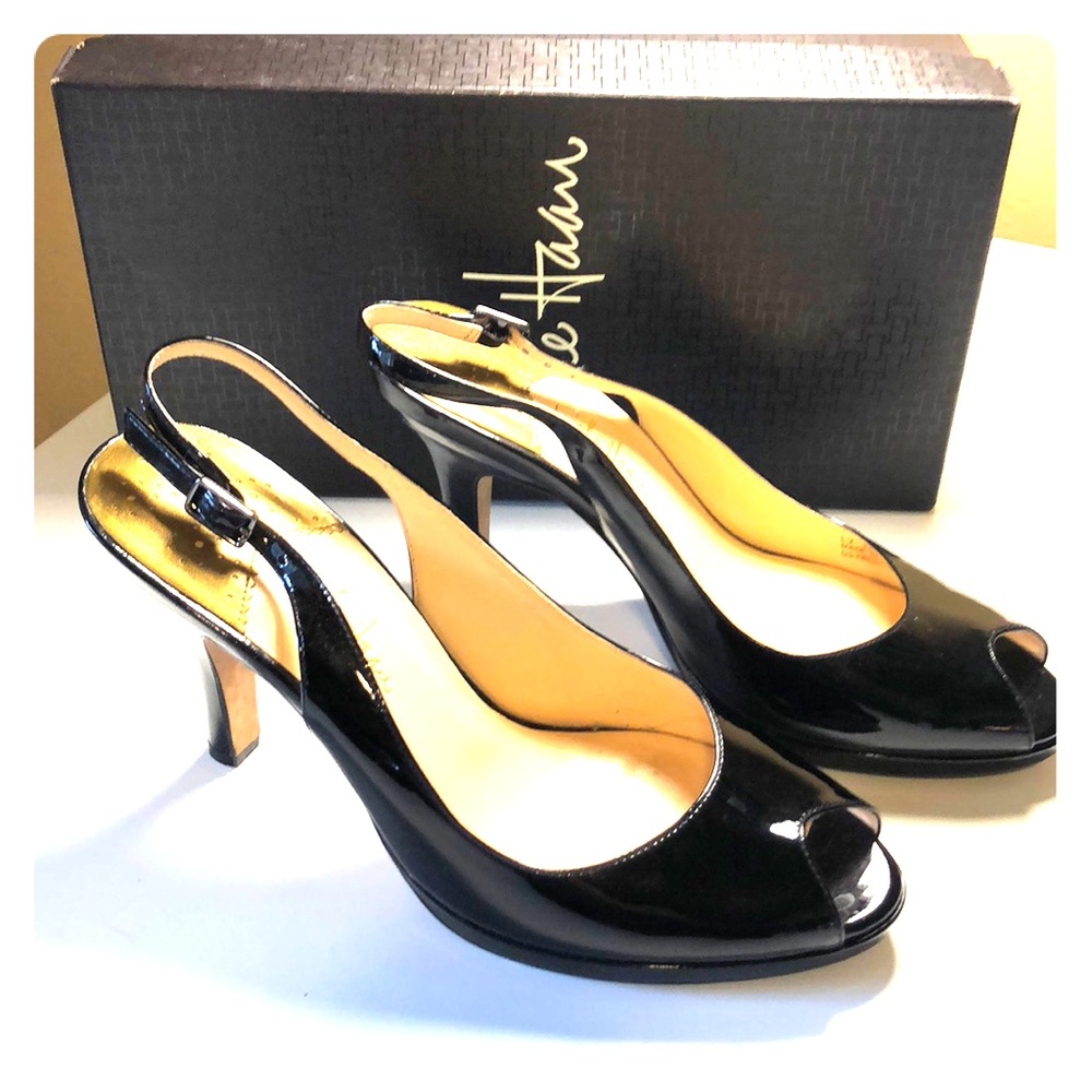 Cole Haan Patent Leather Slingback Pumps Size 8
